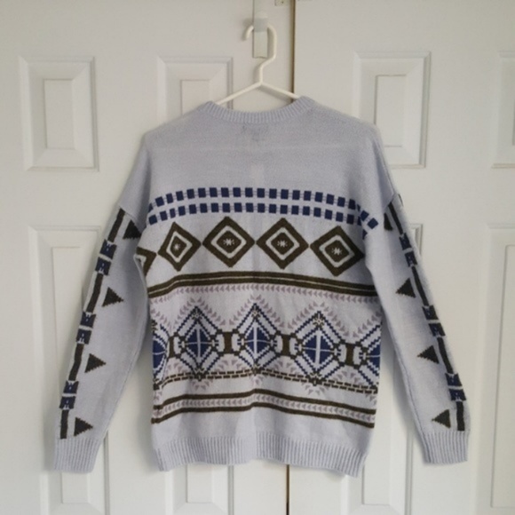 J.Crew | Aztec Blue-Grey Sweater - Picture 2 of 6